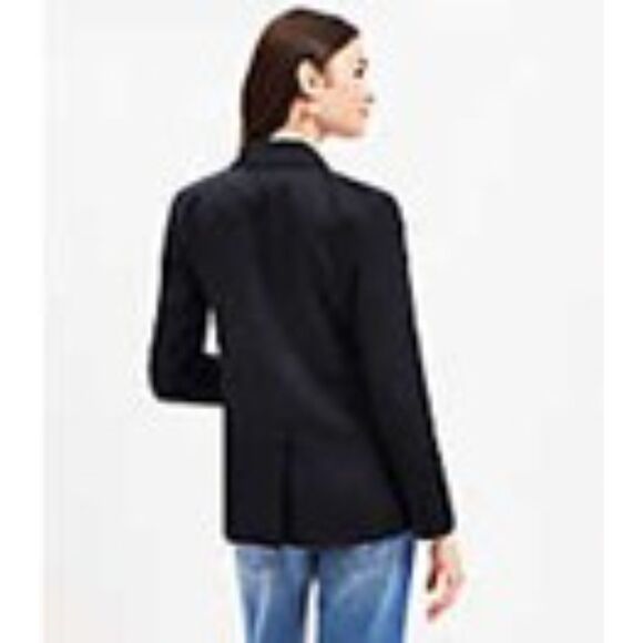 NWT Loft Peak Lapel Modern Blazer in Black Women's Size 12 - Picture 4 of 10